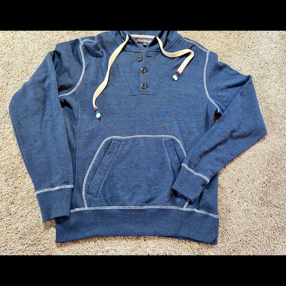 NAVY HOODIE WARM QUARTER ZIP NEW MEN’S MEDIUM - Picture 3 of 4
